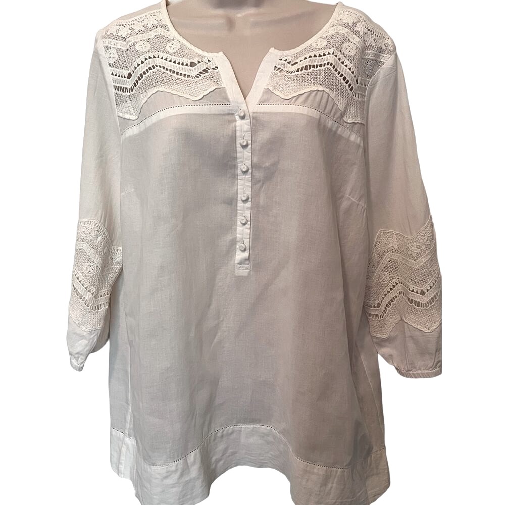 Women's Toffee Apple Cream / Ivory Tunic, Size L